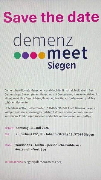 Save the date Demenz Meet