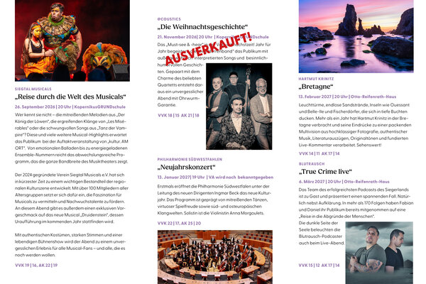 Veranstaltungsflyer kultur. AM ORT